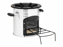 Clearance vidaxl Cocina leña camping acero inoxidable 45,5x33x25,5 cm Plateado