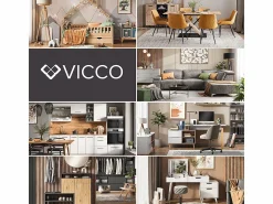 Vicco Cocina para solteros alto brillo/ 160x46x81.6 r-line