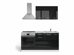 Hot Vicco Cocina para solteros brillo/blanco 160x46x81.6 r-line Negro