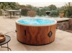 Discount Coco Spa Tahiti Spa Hinchable - 150 cm de diámetro - 800 litros - Motor de 2240 W - Para 2 a 4 personas Marru00f3n