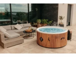 Discount Coco Spa Tahiti Spa Hinchable - 150 cm de diámetro - 800 litros - Motor de 2240 W - Para 2 a 4 personas Marru00f3n