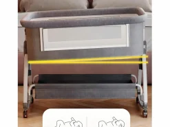 Sale DripeX CODODO CIRADLE CON CAMBIANTES, MECHORTO, ALMACENAMIENTO, MOSQUITO NET, CASTERS, 6 alturas, 92x55x83cm Gris claro