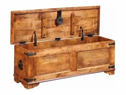 vidaxl Cofre de almacenamiento de madera de mango rugosa