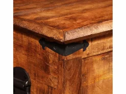 vidaxl Cofre de almacenamiento de madera de mango rugosa