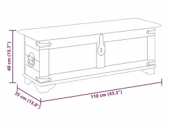 vidaxl Cofre de almacenamiento de madera de mango rugosa