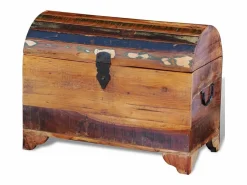 Discount vidaxl Cofre de almacenamiento de madera maciza reciclada Color natural claro