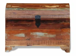 Discount vidaxl Cofre de almacenamiento de madera maciza reciclada Color natural claro