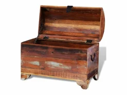 Discount vidaxl Cofre de almacenamiento de madera maciza reciclada Color natural claro