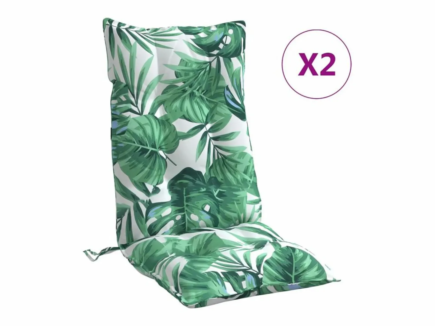 Online Cojines silla respaldo alto 2 uds tela Oxford estampado hojas ES603535 Verde