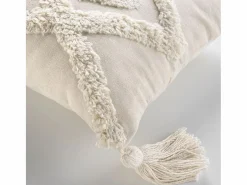 Hot Douceur d'intérieur Cojín bohemio tufted con borlas Beige
