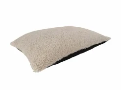 Outlet House Nordic Cojín de tono rectangular en poliéster rizado de color marrón gris 45 x 60 cm Beige