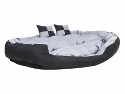 Discount Clicnbuy Cojín para perro reversible y lavable y negro 150x120x25 cm Gris