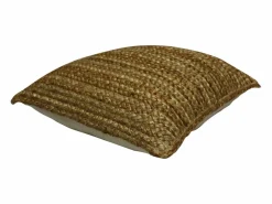 Best Cojín trenzado 100% jute - 60 x 60 cm - Natural - ZAMBAI Ropa De Casa