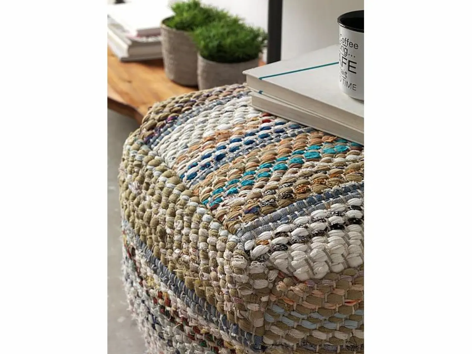 Outlet Cojín yute algodón, poliéster y yute 45x45 cm Ropa De Casa