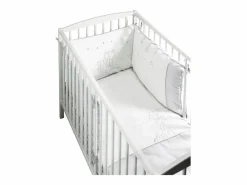 Sauthon Colcha blanca de algodón para cuna Gris