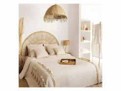 Clearance Atmosphera Colcha de estilo bohemio 130 x 180 cm Beige