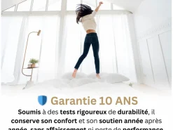 Discount Douce Lune Colchón 2 plazas Ondine 140x190 - Memory Foam 60 kg/m³ Alta Densidad Enriquecido con Microcápsulas de Gel Refrescante - Diseño ergonómico