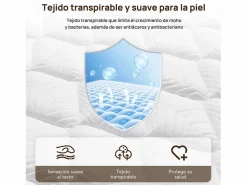 Colchón de muelles ensacados 180 x 200 cm, 7 zonas de confort, firmeza media H3, espuma confortable de 25 cm de grosor - HOMAVO, certificado OEKO-TEX