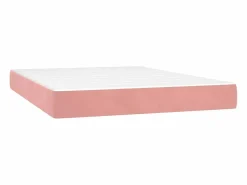 New Colchón de muelles ensacados terciopelo rosa 140x190x20 cm ES259372