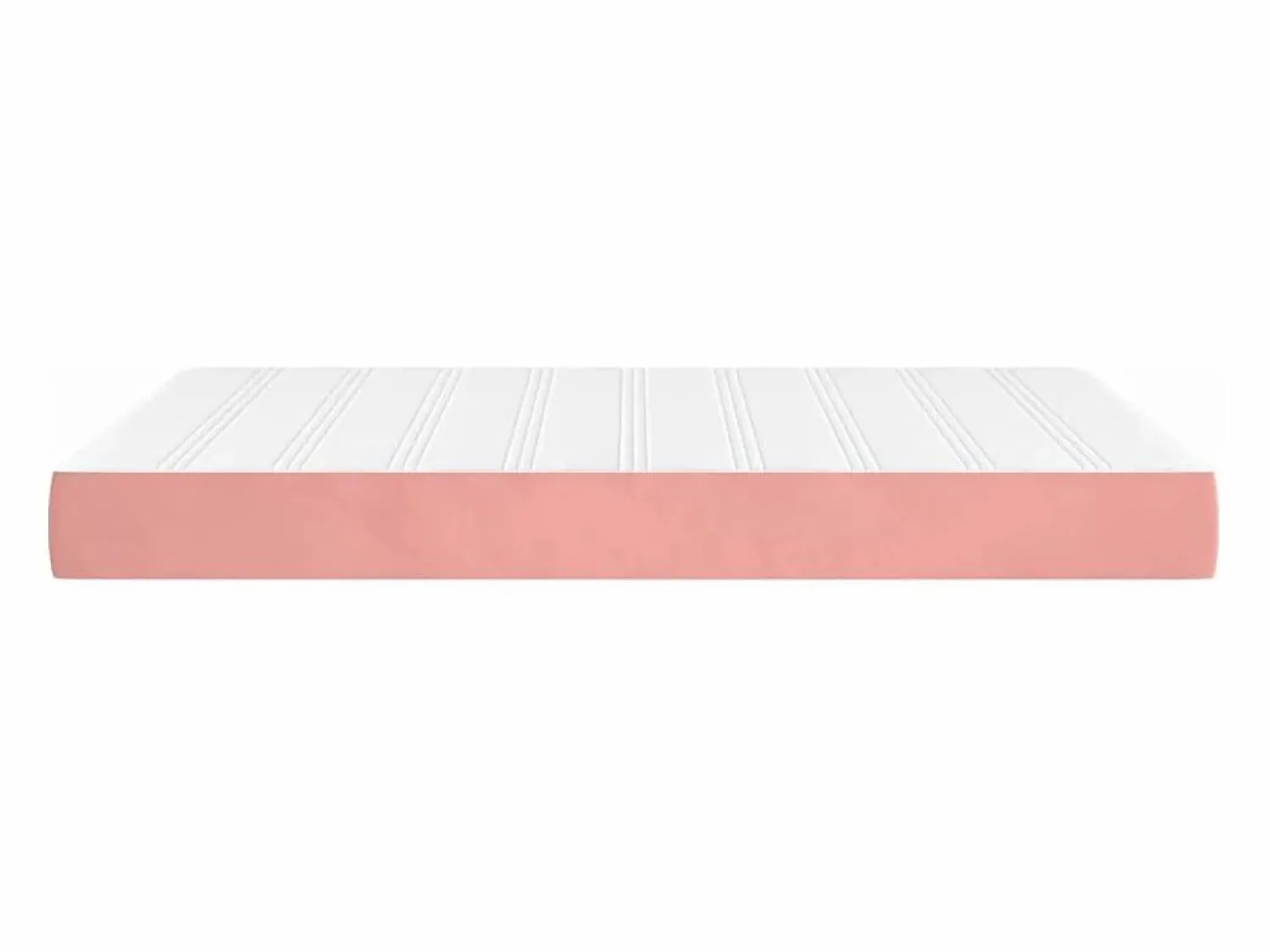New Colchón de muelles ensacados terciopelo rosa 140x190x20 cm ES259372
