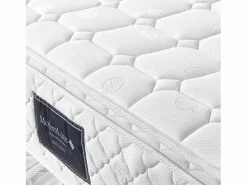 Clearance ModernLuxe Colchón de muelles 160x200 cm espuma espesor 25 cm - dureza H3 - funda acolchada de microfibra - Blanco