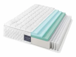 Clearance ModernLuxe Colchón de muelles 160x200 cm espuma espesor 25 cm - dureza H3 - funda acolchada de microfibra - Blanco