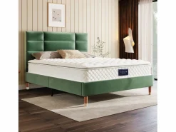 Clearance ModernLuxe Colchón de muelles 160x200 cm espuma espesor 25 cm - dureza H3 - funda acolchada de microfibra - Blanco