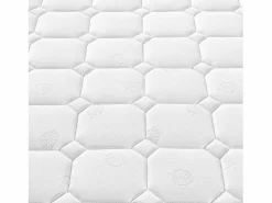 Outlet Colchón de muelles 90x200 cm espuma espesor 25 cm - dureza H3 - funda acolchada de microfibra - Blanco Colchón Muelles Ensacados