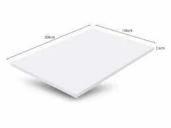 Discount Colchón H3 confortable, soporte medio, certificado Eco-Tex, lavable, alto 5 cm, tamaño 140x200 cm, espuma naranja, colchón blanco.