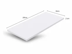 Discount Colchón H3 confortable, soporte medio, certificado Eco-Tex, lavable, alto 5 cm, tamaño 90x200 cm, espuma naranja, colchón blanco. Sobrecolchón