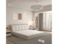 Colchón H3 confortable, soporte medio, certificado Eco-Tex, lavable, alto 5 cm, tamaño 160x200 cm, espuma naranja, colchón blanco.