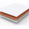 Discount Colchón H3 confortable, soporte medio, certificado Eco-Tex, lavable, alto 5 cm, tamaño 180x200 cm, espuma naranja, colchón blanco. Sobrecolchón