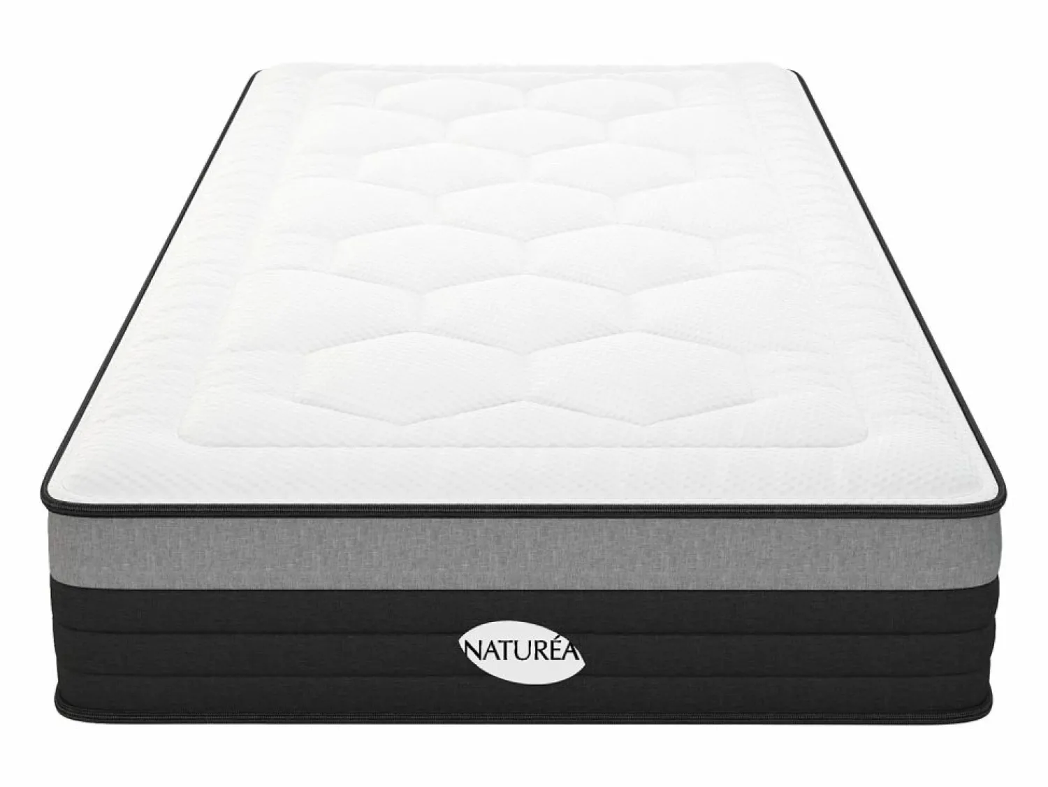 Online NATUREA Colchón híbrido de muelles ensacados 7 zonas AMARANTE 90x200 cm Blanco