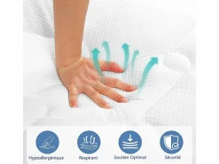 New DripeX Colchón Híbrido 160x200cm - esp.27cm - muelles ensacados 7 zonas - hipoaalergénico - transpirable - Medio-Firme