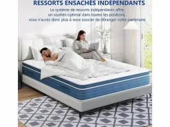 New DripeX Colchón Híbrido 160x200cm - esp.27cm - muelles ensacados 7 zonas - hipoaalergénico - transpirable - Medio-Firme