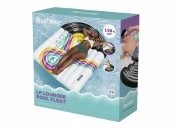 Online Bestway Colchón Inflable para Piscina de Vinilo 196 cm BEY43837 - Flotador Cómodo y Resistente Negro / Blanco