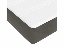 Colchón muelles ensacados terciopelo gris oscuro 180x200x20 cm ES575940