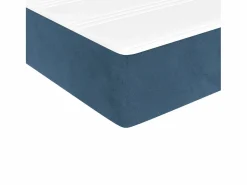 Best Colchón muelles ensacados terciopelo azul oscuro 140x190x20 cm ES900135