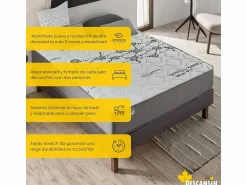 Outlet Colchón Viscoelástico 30cm Alta gama | 90x190 | Ideal para Personas con Dolores de Espalda | Alta Firmeza | Carbono-Grafeno Anti-Stress