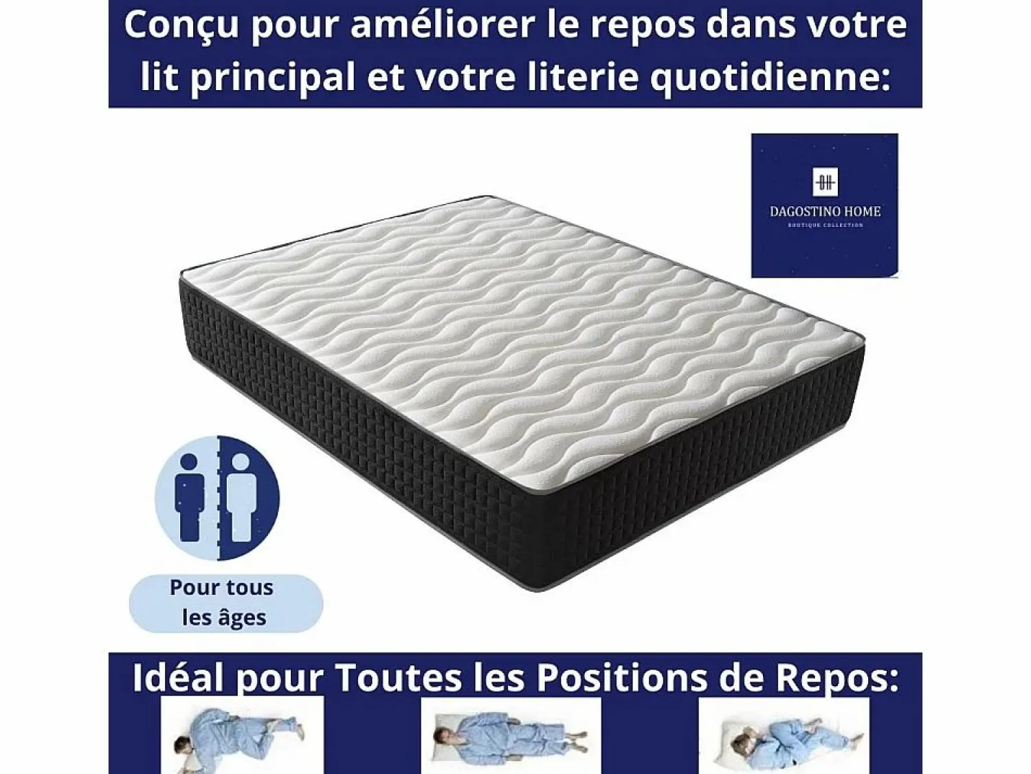 Hot Colchón Viscoelástico 90x190 Especial Cama Principal, Todos los Tamaños | Altura 30cm Colchones - 90X190Cm