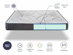 Online Colchón 180X200 ANTARES - Espesor 24 CM - Espuma de alta densidad - Espuma adaptable - Sistema de confort Multi-Zone Colchones - 180X200Cm