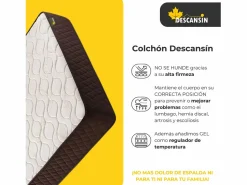 Online Colchón 180x180, Viscoelástico Alta Firmerza Descansin, Ideal para Personas con Dolores de Espalda, Premium, Tejido Transpirable y Antiacaros