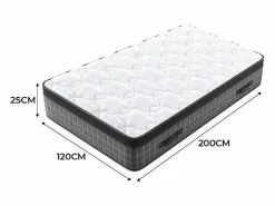 Hot DripeX Colchón 120x200cm anti-fuego muelles ensacados - esp.25cm - soporte ergonómico 7 zonas - transpirable - silencioso