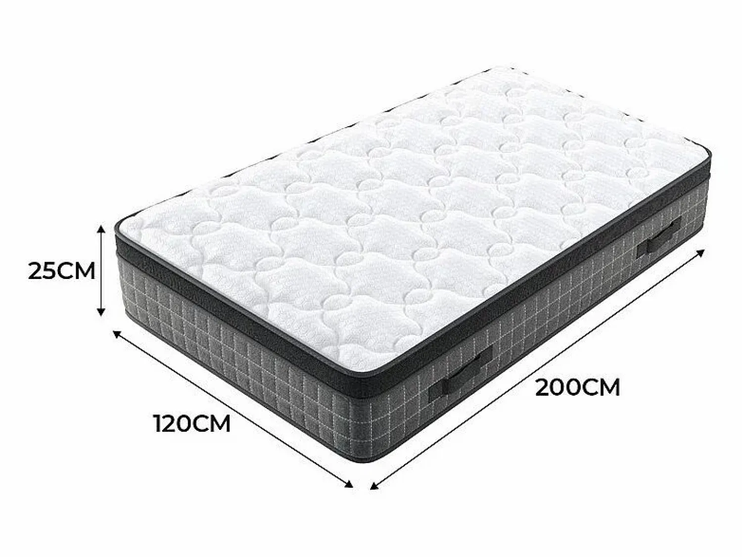 Hot DripeX Colchón 120x200cm anti-fuego muelles ensacados - esp.25cm - soporte ergonómico 7 zonas - transpirable - silencioso