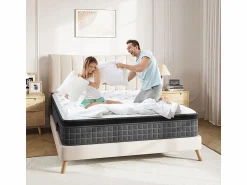 New Colchón 90x200cm anti-fuego muelles ensacados - esp.25cm - soporte ergonómico 7 zonas - transpirable - silencioso Colchón Muelles Ensacados