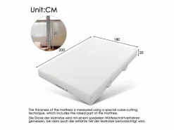 Online Hauss Spole Colchón 180x200cm espuma HR 7 zonas 20cm grosor, funda desenfundable