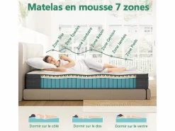 Sale DripeX Colchón 120x200cm muelles ensacados - esp.25cm - soporte 7 zonas - con asa - Hipoaalergénico