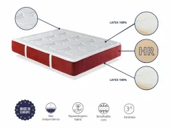 Dormissimo Colchon latex 150X190 EKO LATEX PREMIUM, Altura 30 CM, Latex natural y espuma HR, 7 zonas de confort