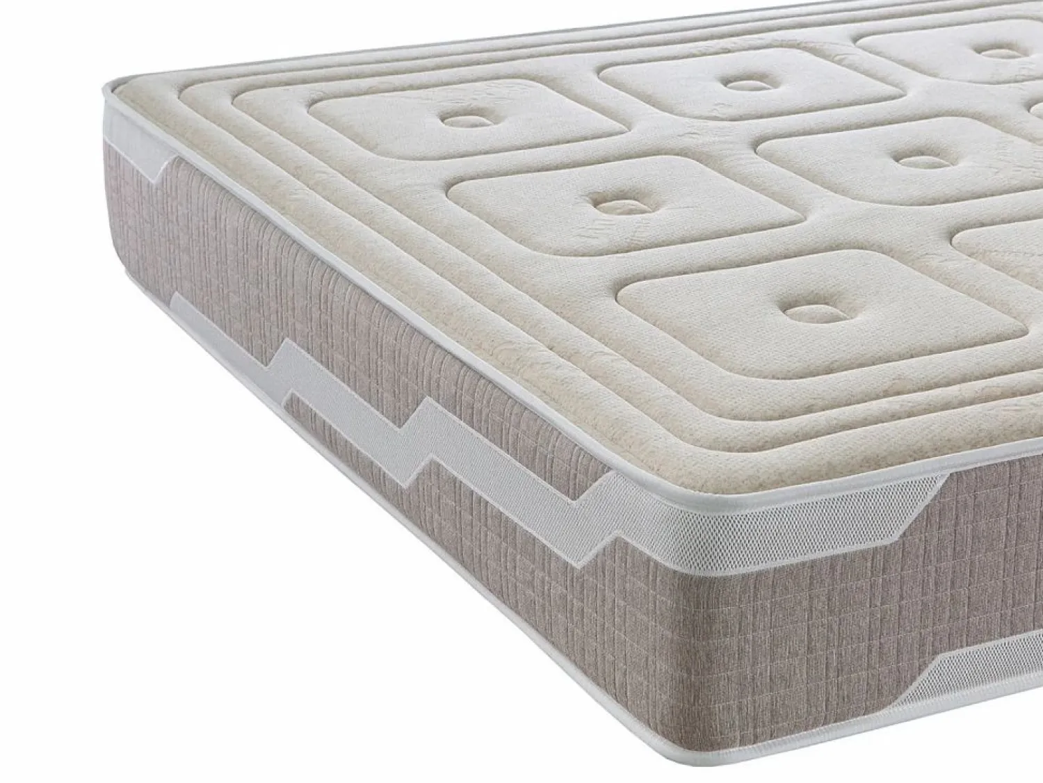 Shaula Colchon natural muelles ensacados 160X200 ORGANIC NATURA, Altura 25 CM, 100% Algodon y lino