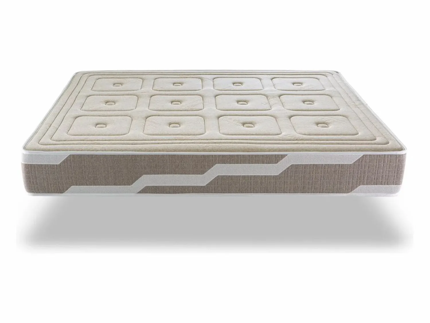 Shaula Colchon natural muelles ensacados 160X200 ORGANIC NATURA, Altura 25 CM, 100% Algodon y lino